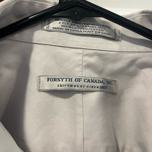 Forsyth of Canada Wrinkle-Free Light Grey Dress Shirt Size 16.5 - Picture 8 of 8
